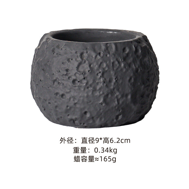 Planet Terrain Scented Candle – Handmade Soy Wax in Textured Ceramic Cup | Earthy Planetary Candle for Home Decor & Gifting