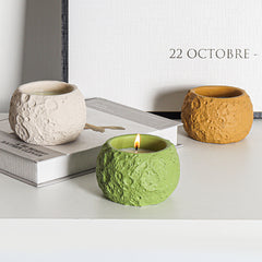 Planet Terrain Scented Candle – Handmade Soy Wax in Textured Ceramic Cup | Earthy Planetary Candle for Home Decor & Gifting